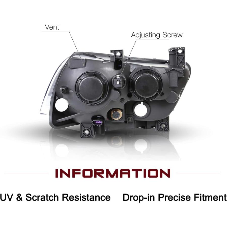 【並行輸入品】JSBOYAT Halogen Headlight Black Smoke Assembly Replacement for 2011-_3
