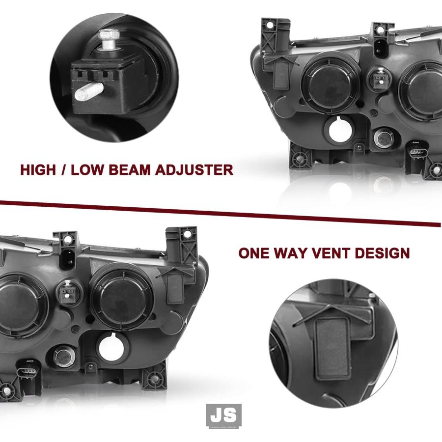 【並行輸入品】JSBOYAT Halogen Headlight Black Smoke Assembly Replacement for 2011-_5