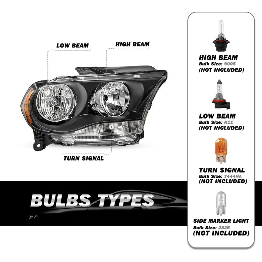 【並行輸入品】SOCKIR Halogen Headlight Assembly Compatible with 2011 2012 2013 Dodの画像