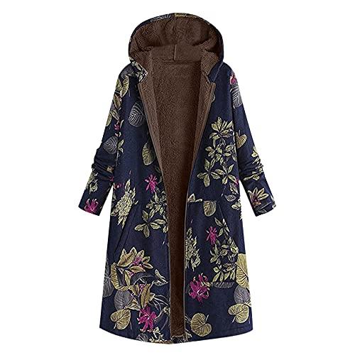 【並行輸入品】JOFOW Womens Jackets Coats Boho Flowers leaves Floral Print Flee_1