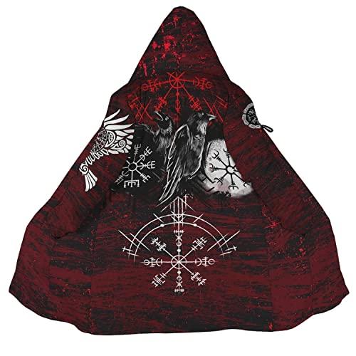 【並行輸入品】WSXJJ Odin Raven Men Viking Hooded Coat, Nordic Faux Cashmere Clの画像