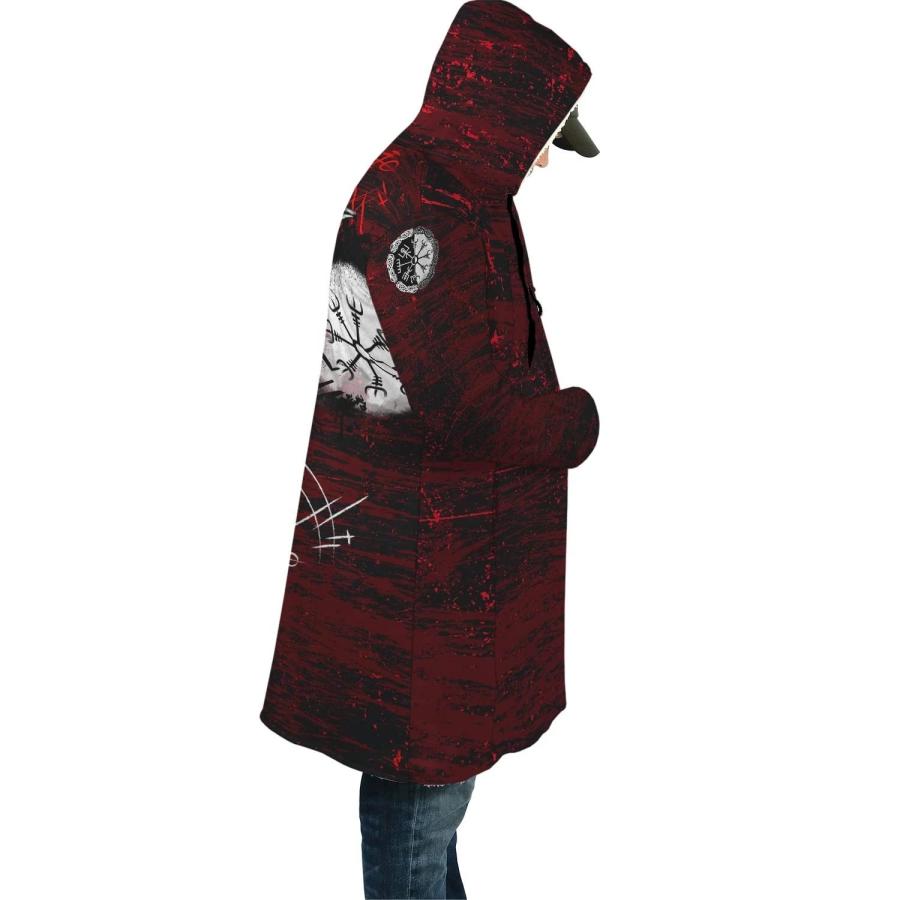 【並行輸入品】WSXJJ Odin Raven Men Viking Hooded Coat, Nordic Faux Cashmere Clの画像