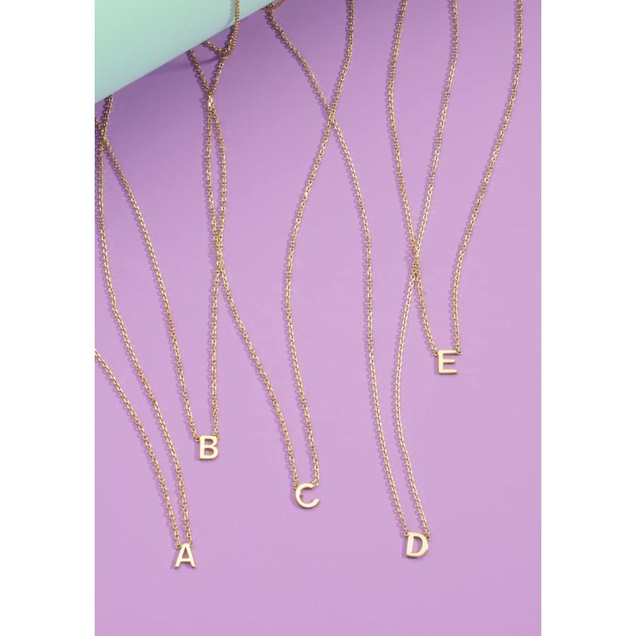 【並行輸入品】The Diamond Deal 14k Solid Yellow Gold Mini Initial D Necklace with_2