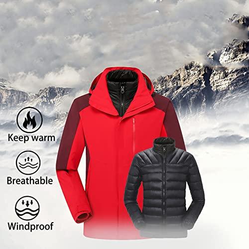 【並行輸入品】LZJDS Men 2 in 1 Waterproof Ski Jacket Warm Winter Snow Coat Mulの画像