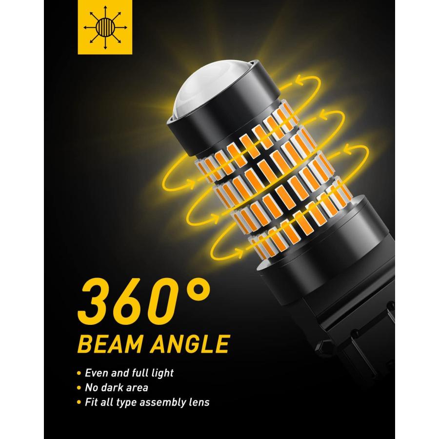 【並行輸入品】AUXITO 3157 LED Bulbs Amber for Turn Signal Side Marker Lights 500%の画像