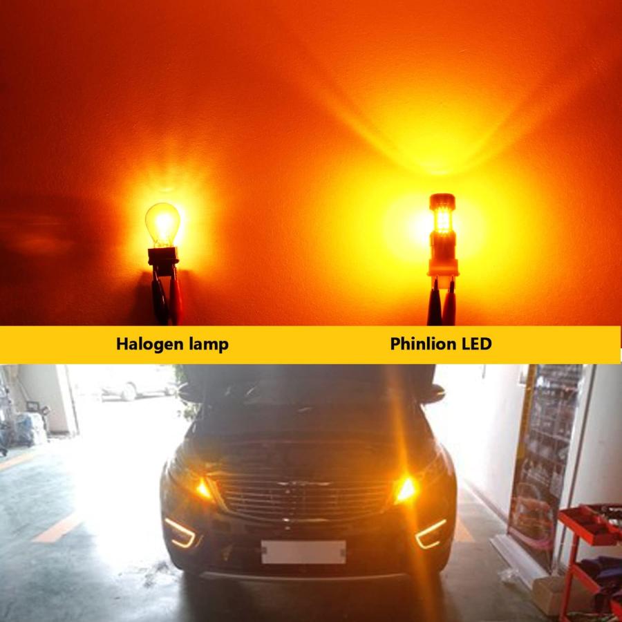 PHINLION 3200 Lumens 3157 3057 LED Bulb Amber Yellow, Super Bright 3057NA 3457NA 4157NA 3157NA Turn Signal Light Bulbs For Blinker Lights, Parking