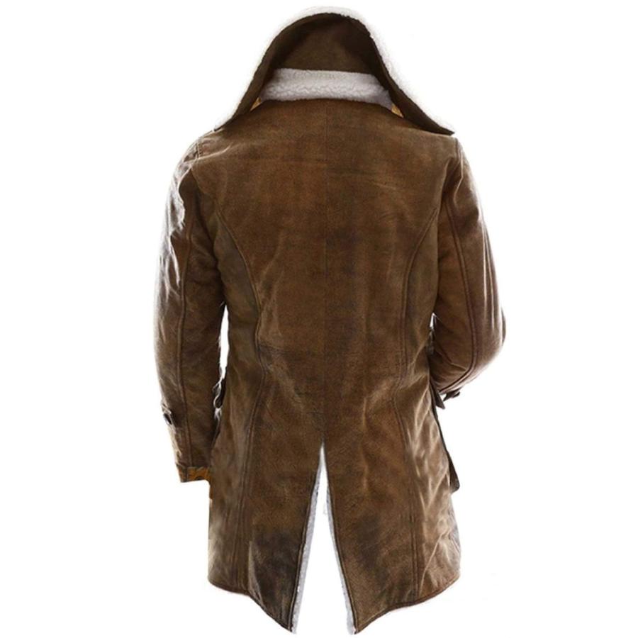 【並行輸入品】Real Leather Men's Shearling Bane Coat Tom Dark Knight Rises Harの画像