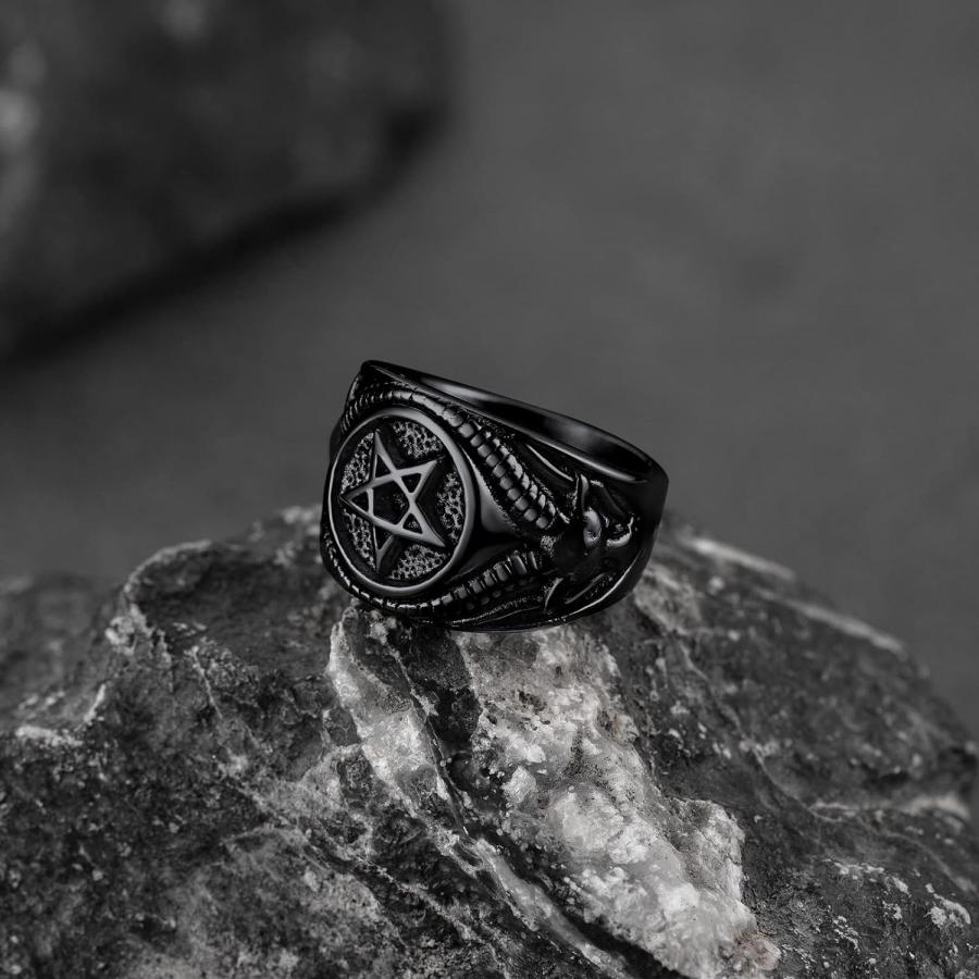 並行輸入品】FaithHeart Satanic Jewelry バフォメットヤギリング 