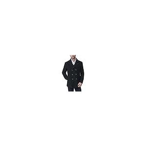 【並行輸入品】BGSD Men Hugh Wool Blend Pea Coat Black Smallの画像