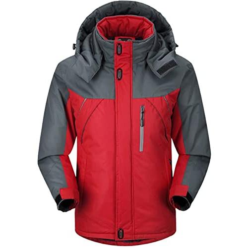 【並行輸入品】Winter Coats Mens Fleece Lined Rain Jacket with Removable Hood Wの画像