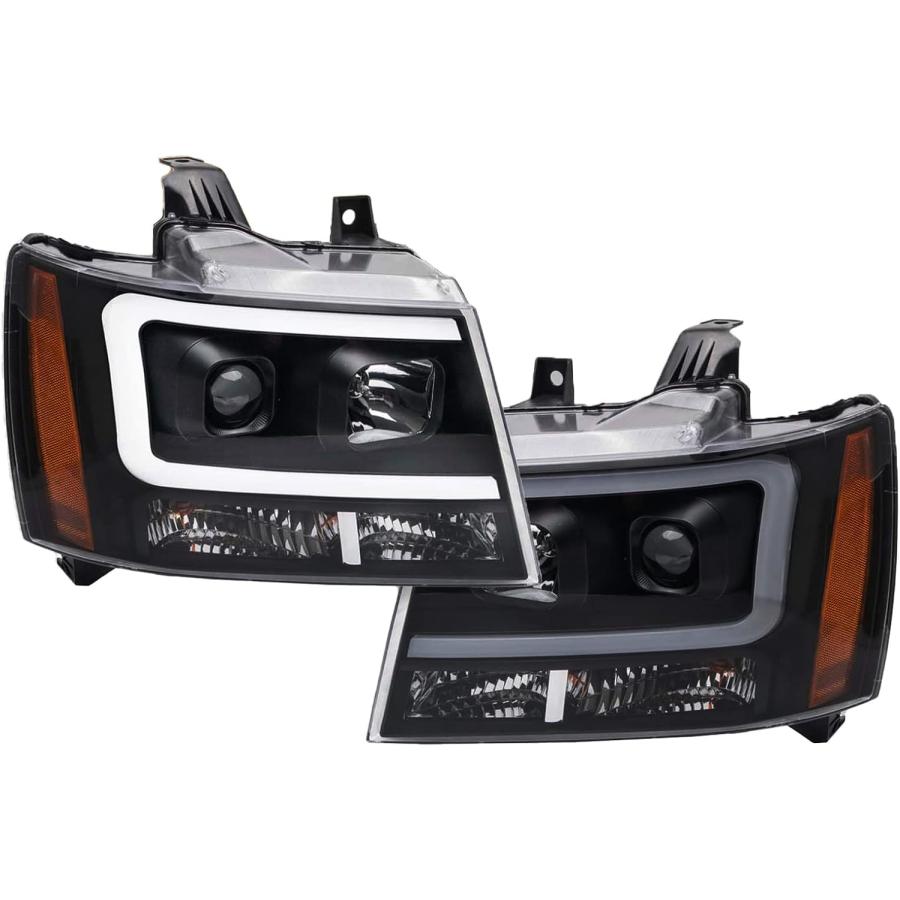 【並行輸入品】TRQ パフォーマンス プロジェクター ヘッドライトセット ブラック LED バー 07-14 サバーバン タホの画像