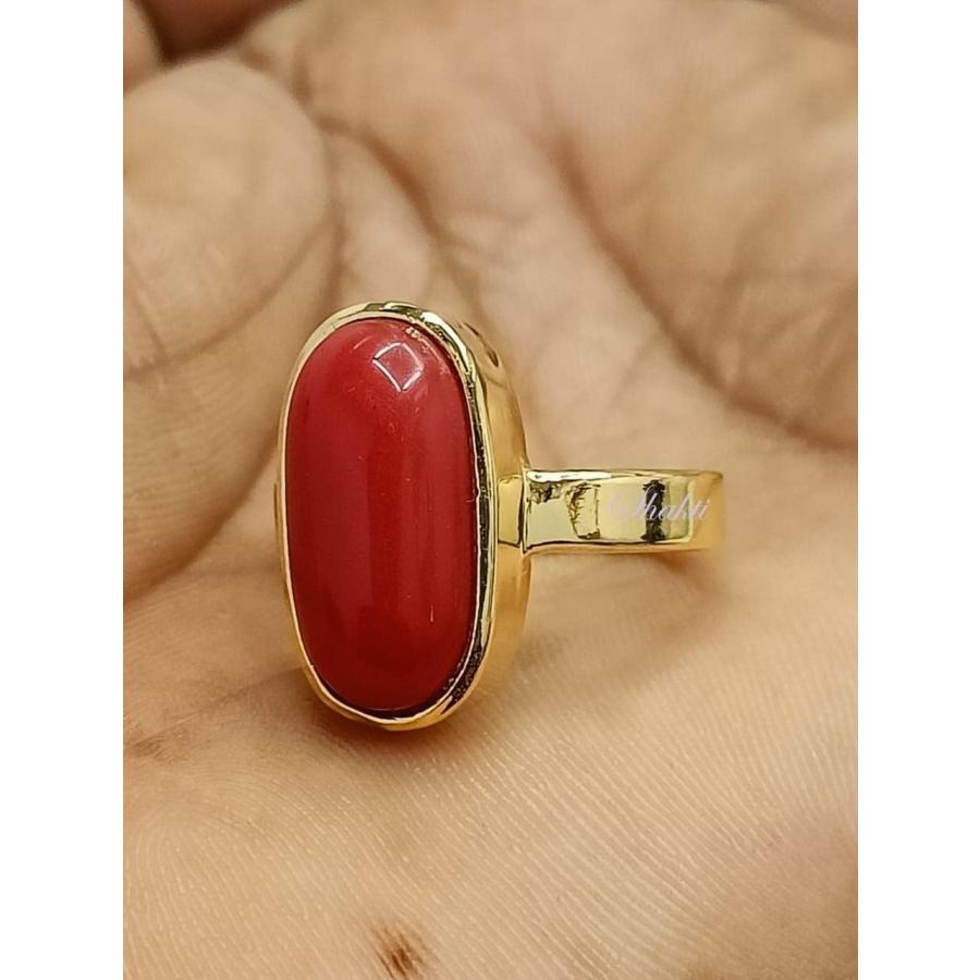 並行輸入品】SHIV JEWELS レッドコーラルリング 認定天然7.25 ラッティ