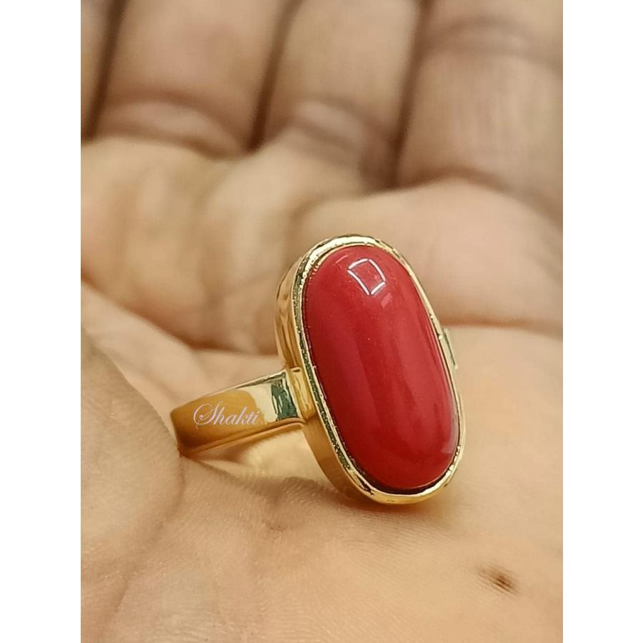 天然コーラル·リング 並行輸入品】SHIV JEWELS レッドコーラルリング 認定天然7.25 ラッティ