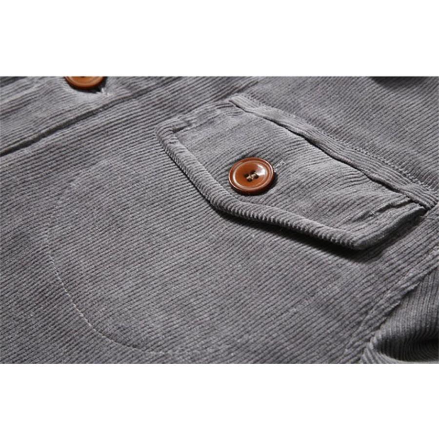 【並行輸入品】Men Warm Corduroy Jackets Coats Fur Collar Winter Casual Jacketの画像