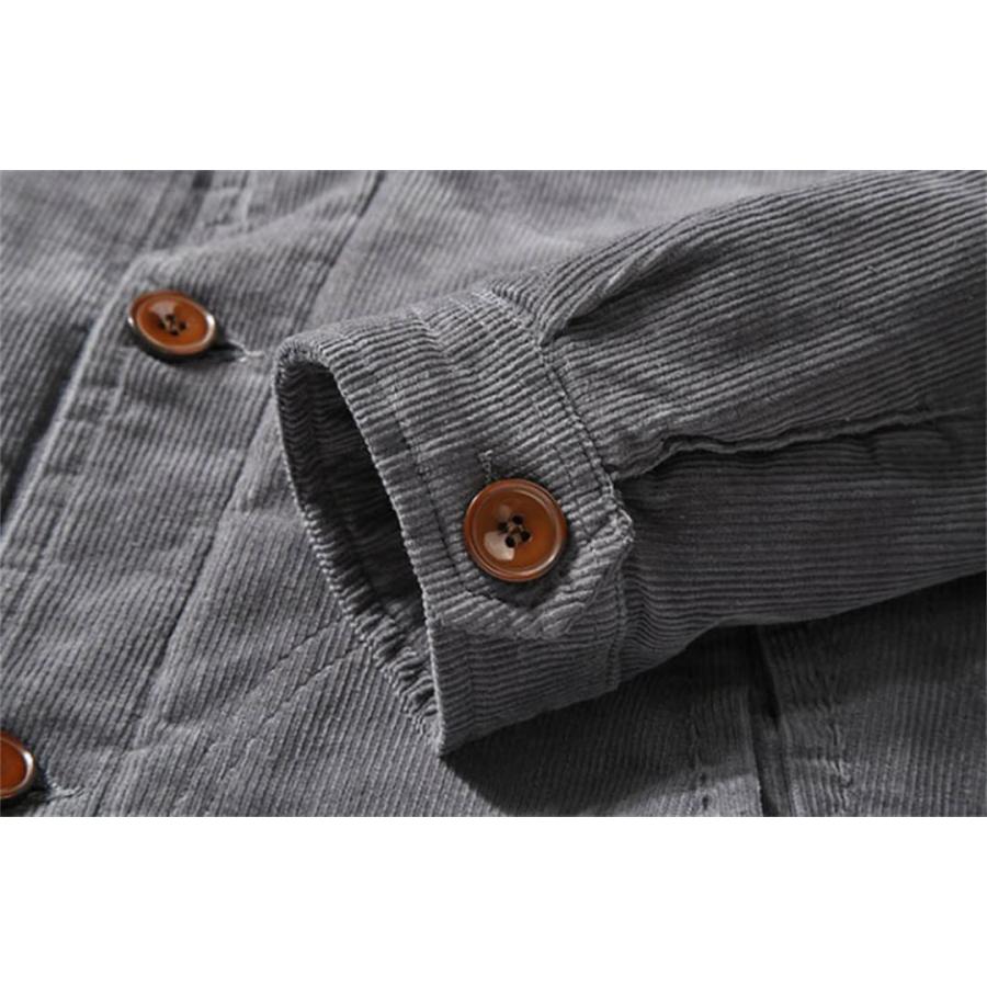 【並行輸入品】Men Warm Corduroy Jackets Coats Fur Collar Winter Casual Jacketの画像