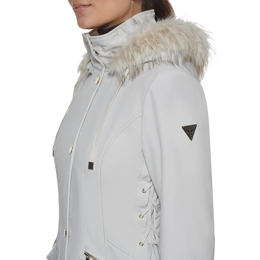 GUESS Women's Belted Softshell Jacket with Hood, Stone, XL GUESS  並行輸入品｜good-face｜07