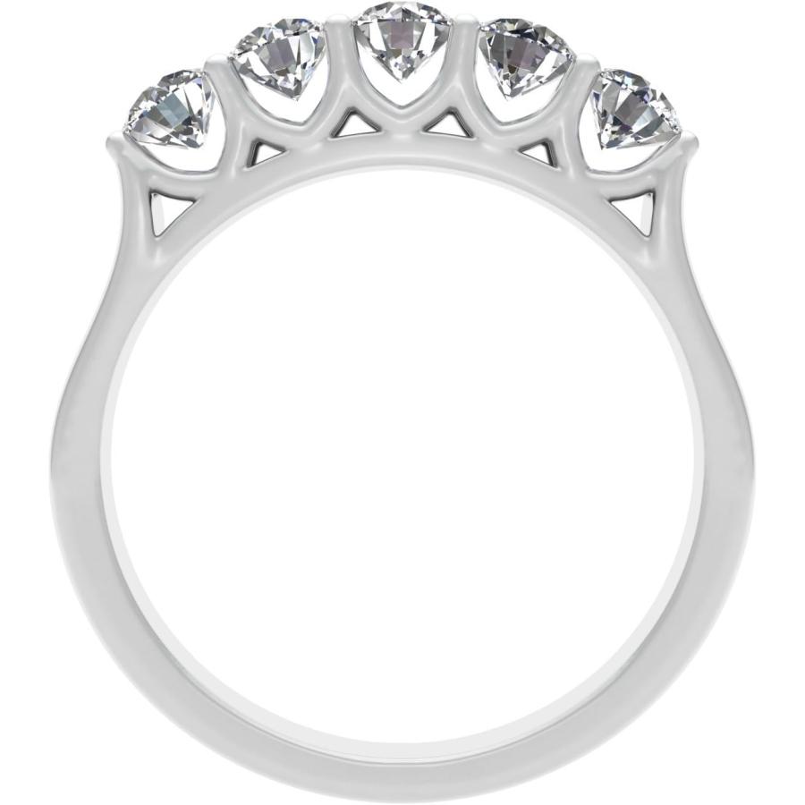 【並行輸入品】1/2ctw ダイヤモンド 5ストーン 結婚指輪 10K ホワイトゴールド (H-I、I2)  ホワイトゴールド ストーン  ダイヤモンの画像