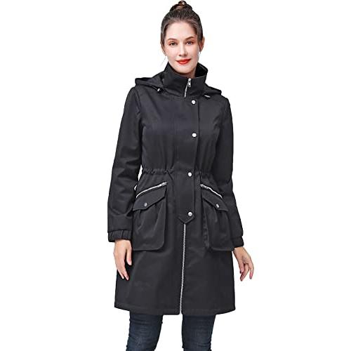 【並行輸入品】BGSD Women Ariah Waterproof Hooded Rain Jacket Parka Coat Blackの画像