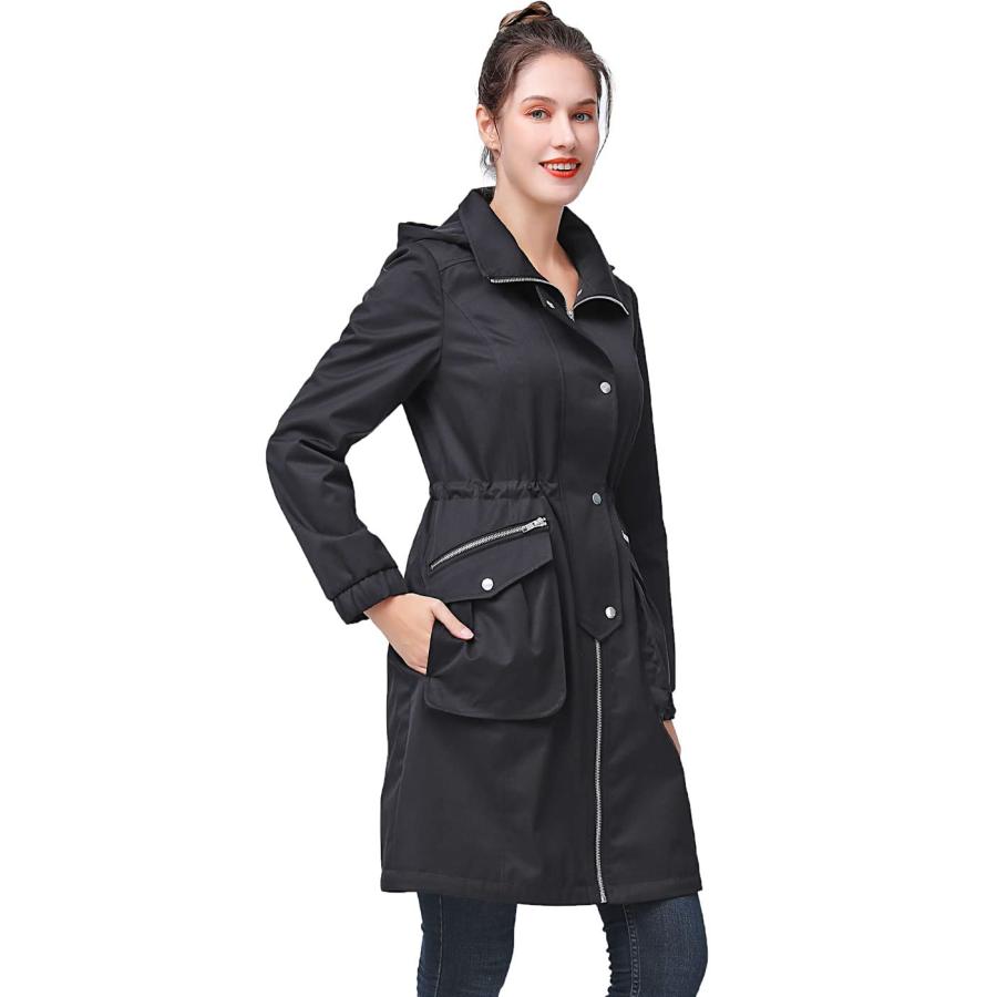 【並行輸入品】BGSD Women Ariah Waterproof Hooded Rain Jacket Parka Coat Blackの画像
