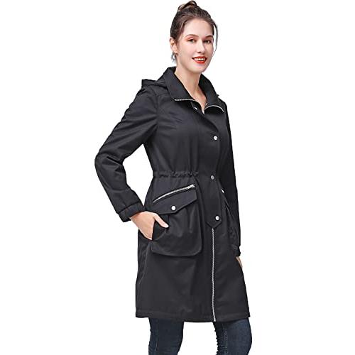 【並行輸入品】BGSD Women Ariah Waterproof Hooded Rain Jacket Parka Coat Blackの画像