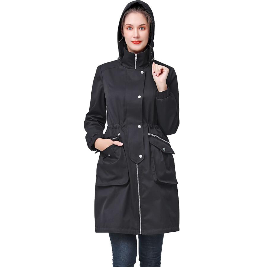 【並行輸入品】BGSD Women Ariah Waterproof Hooded Rain Jacket Parka Coat Blackの画像