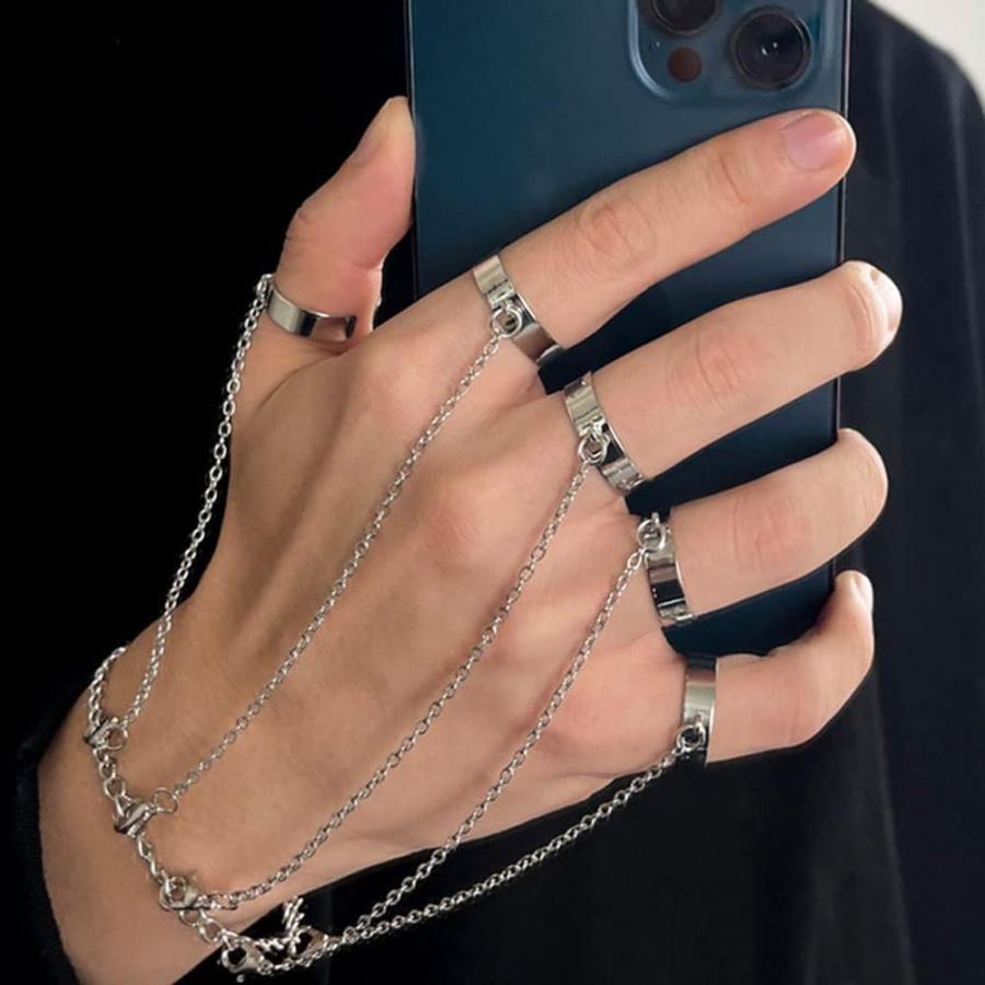並行輸入品】BETHYNAS パンクチェーン タッセルブレスレット スレーブ