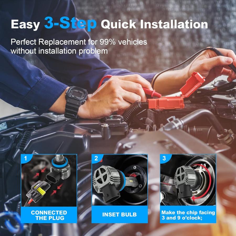 【並行輸入品】CHEINAUTO H11 LED Headlight Bulbs  450% Brightness Headlights Bulbs_5