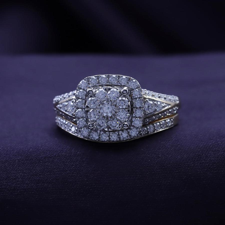 【並行輸入品】SAVEARTH DIAMONDS 1 1/4 CTTW ラウンドカット 人工モアッサナイトダイヤモンド ダブルヘイロー ブライダ_3