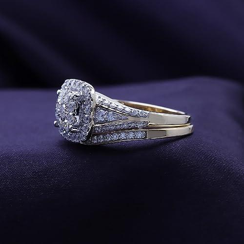 【並行輸入品】SAVEARTH DIAMONDS 1 1/4 CTTW ラウンドカット 人工モアッサナイトダイヤモンド ダブルヘイロー ブライダ_7