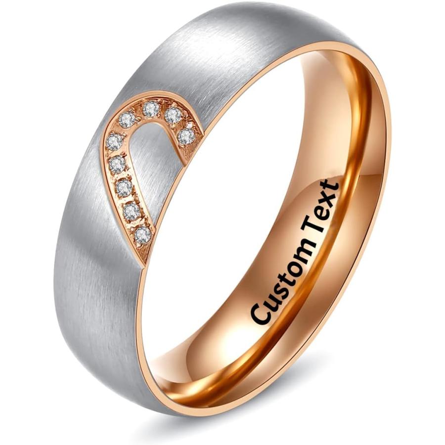【並行輸入品】Aescutic Matching Heart Rings His and Her Ring for Couples Couple Ri_2