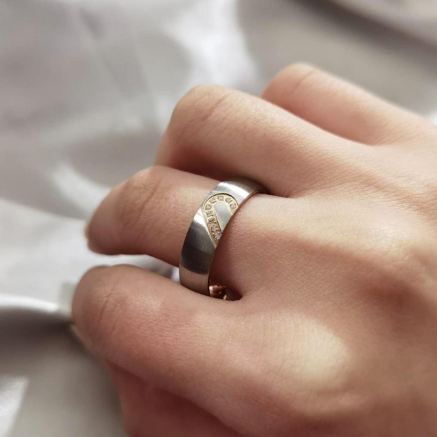 【並行輸入品】Aescutic Matching Heart Rings His and Her Ring for Couples Couple Ri_3