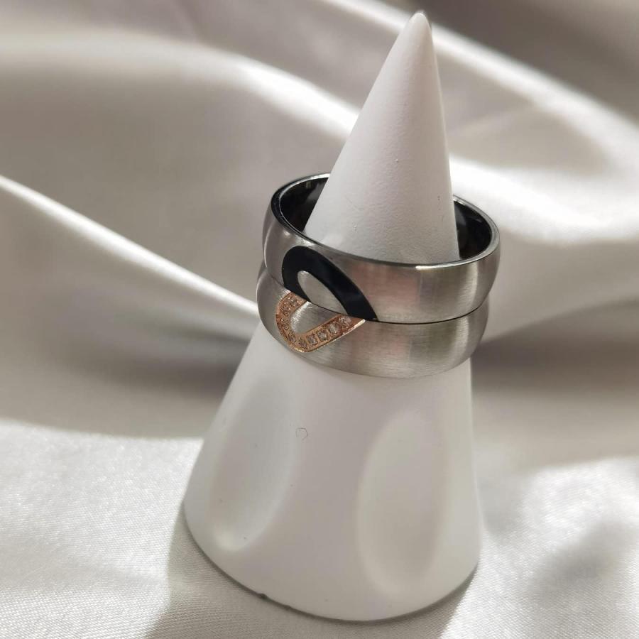 【並行輸入品】Aescutic Matching Heart Rings His and Her Ring for Couples Couple Ri_4