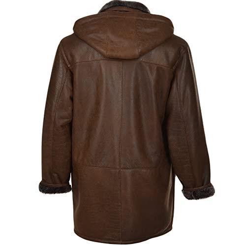 【並行輸入品】Mens Genuine Sheepskin Leather Detachable Shearling Hood Winterの画像