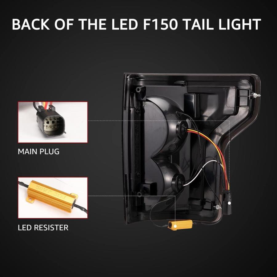 【並行輸入品】HAKA TOUGH LED Tail Lights Assembly Compatible with 2015 2016 2017 2の画像