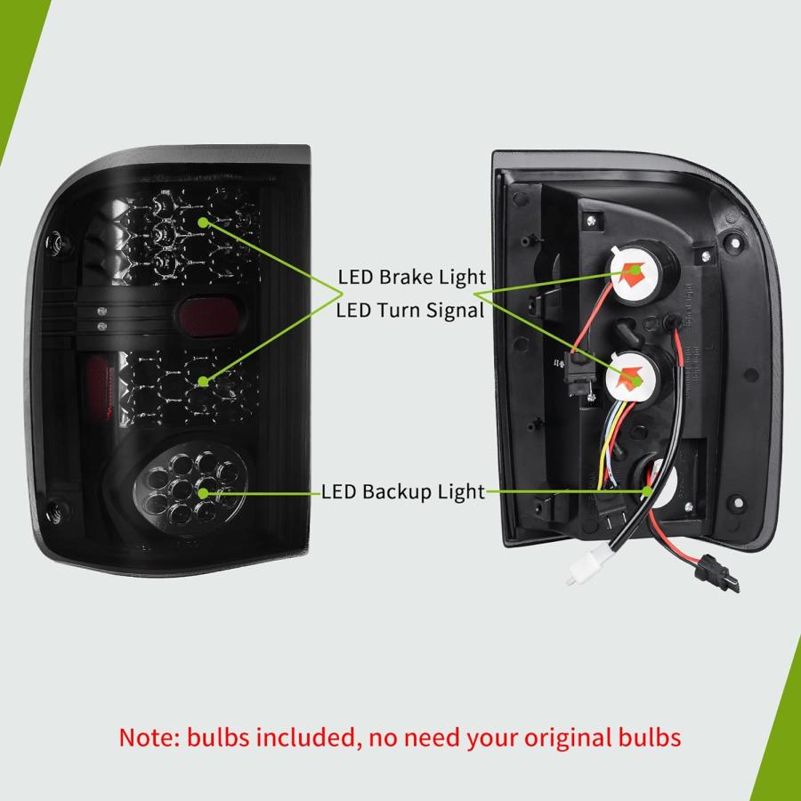 【並行輸入品】LEDテールライト テールランプ Ford Ranger 1993 1994 1995 1996 1997対応 (ブラックスモーク 交換の画像