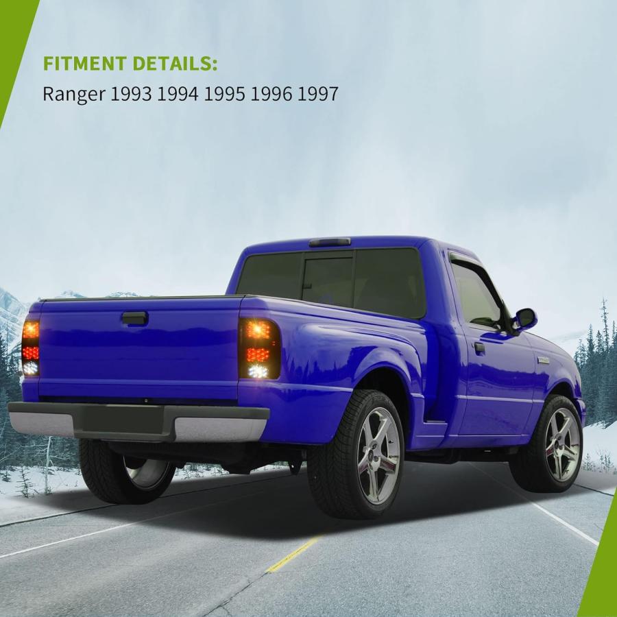 【並行輸入品】LEDテールライト テールランプ Ford Ranger 1993 1994 1995 1996 1997対応 (ブラックスモーク 交換の画像