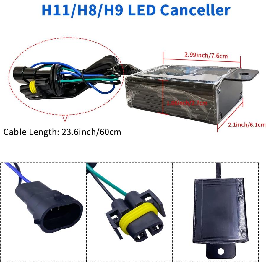 【並行輸入品】YGINNO 2x H11 H9 H8 LED Headlight Canbus Decoder  Error Code Warningの画像