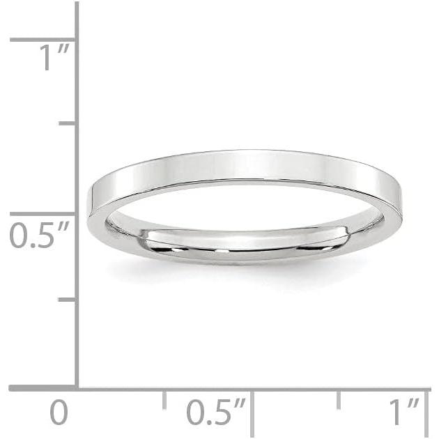【並行輸入品】Diamond2Deal 10k White Gold 2.5mm Standard Flat Comfort Fit Weddingの画像