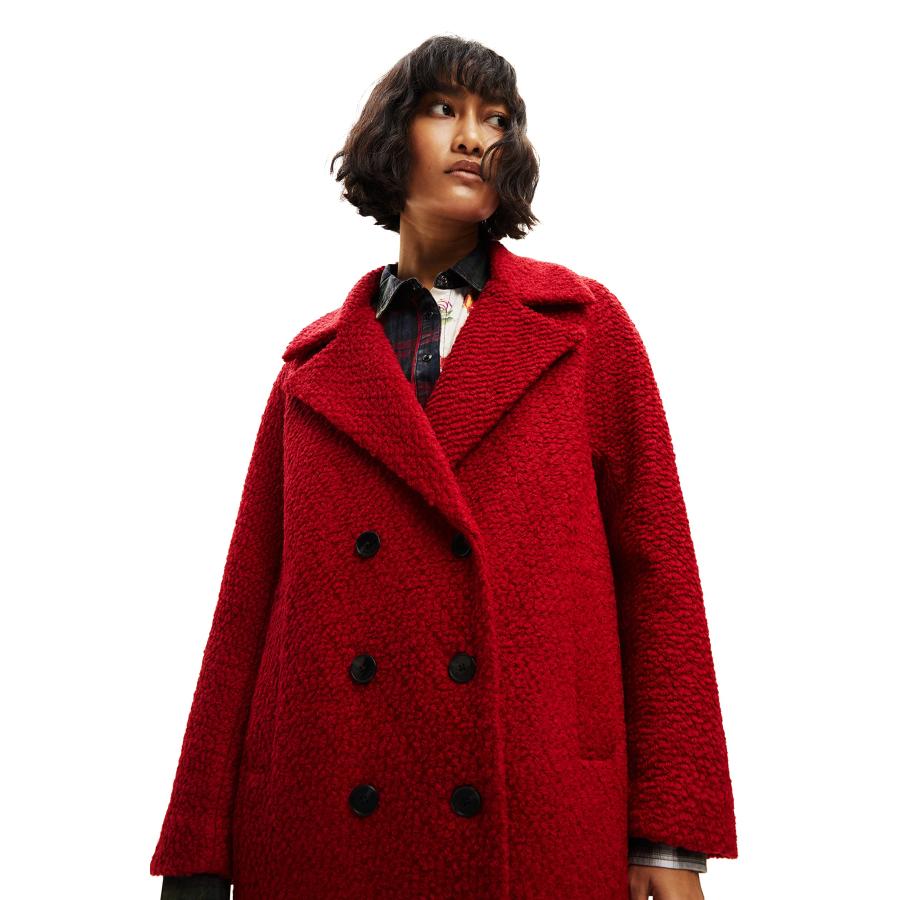 デシグアル Desigual オーバーコート  デシグアル Desigual オーバーコート CARACHI （ピンク/レッド