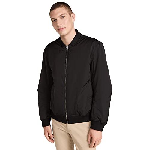 並行輸入品】Vince Men's Zip Up Bomber, Black, Small