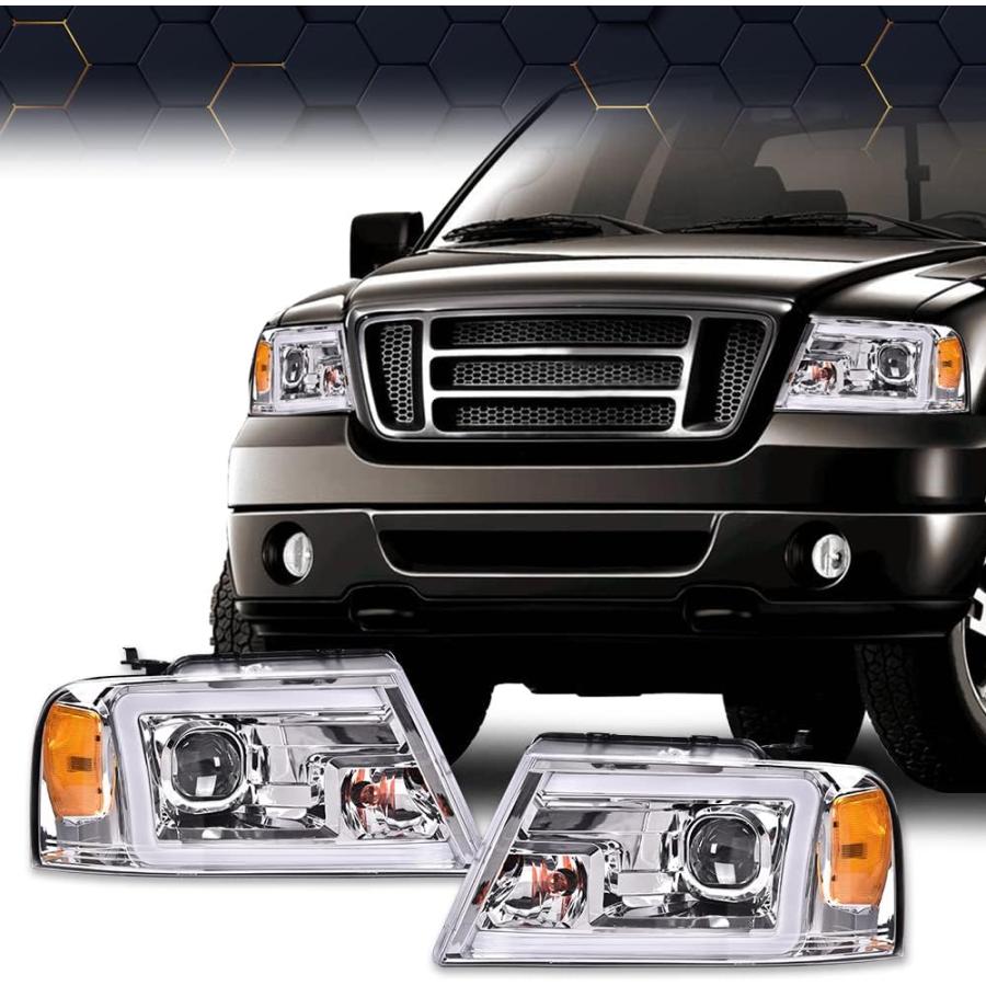 【並行輸入品】PIT66 LED DRL ヘッドライト 2004-2008 フォード F150/ 06-08 リンカーン マーク LTに対応 クリアレの画像