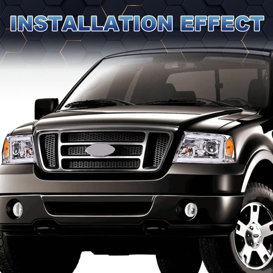 【並行輸入品】PIT66 LED DRL ヘッドライト 2004-2008 フォード F150/ 06-08 リンカーン マーク LTに対応 クリアレの画像