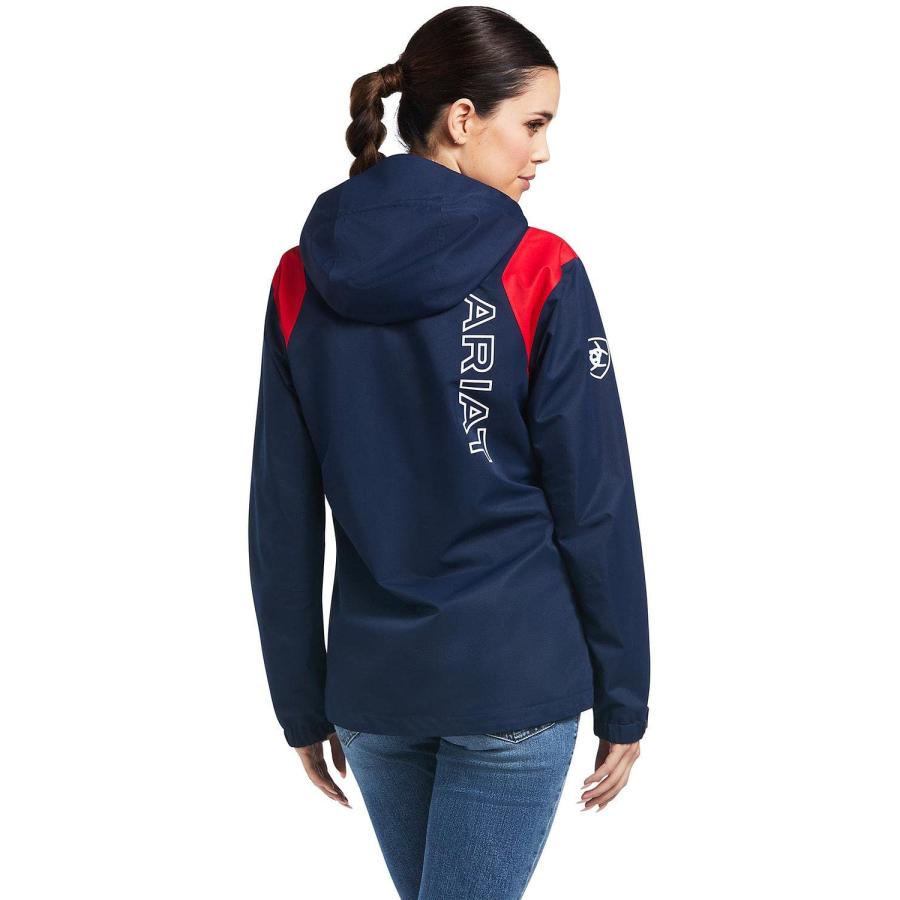 【並行輸入品】Ariat Female Spectator Waterproof Jacket Navy/Red Small_3