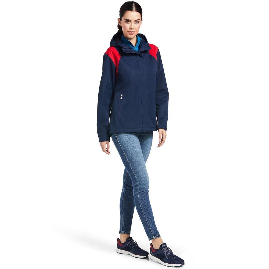 【並行輸入品】Ariat Female Spectator Waterproof Jacket Navy/Red Small_9