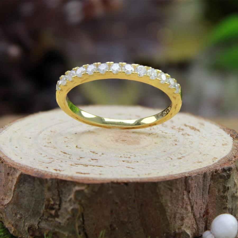 【並行輸入品】SAVEARTH DIAMONDS 1/3 ct. t.w ラウンドカット 人工G-Hカラー モアッサナイトダイヤモンド ハーフエタニテの画像