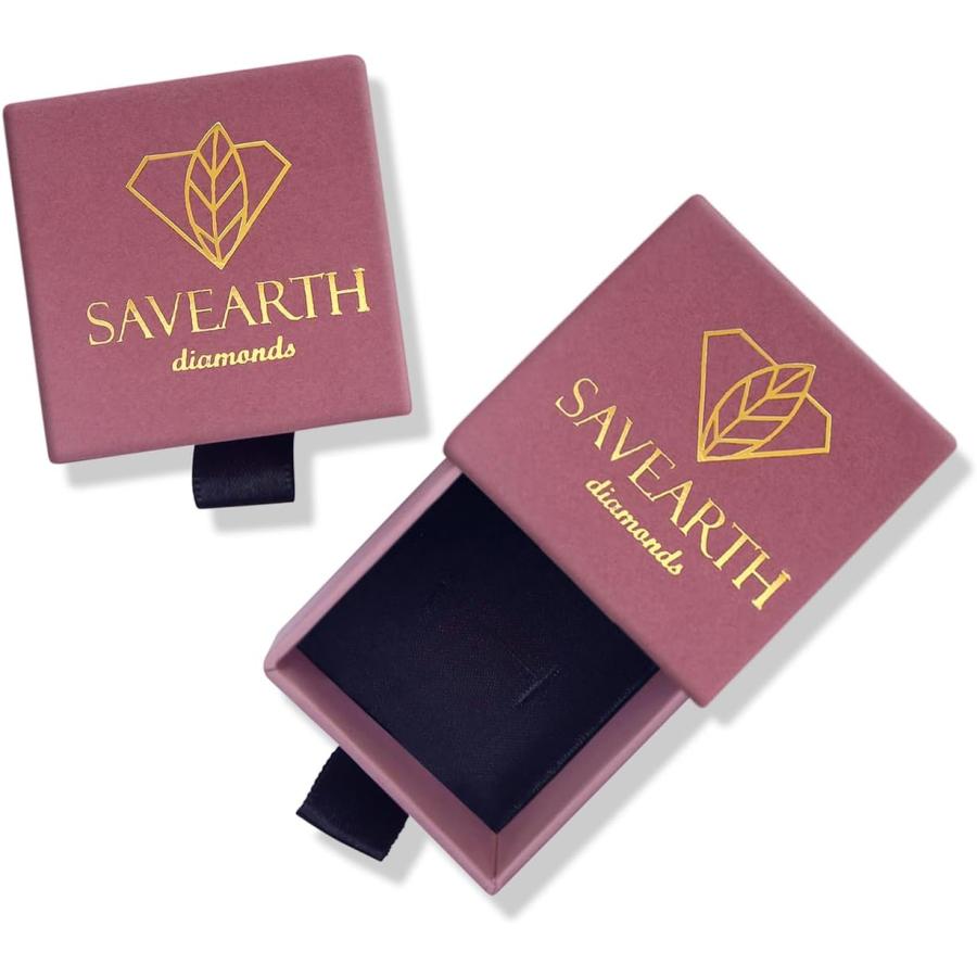 【並行輸入品】SAVEARTH DIAMONDS 1/3 ct. t.w ラウンドカット 人工G-Hカラー モアッサナイトダイヤモンド ハーフエタニテの画像