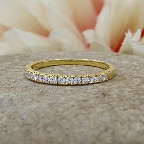 【並行輸入品】SAVEARTH DIAMONDS 1/3 ct. t.w ラウンドカット 人工G-Hカラー モアッサナイトダイヤモンド ハーフエタニテの画像