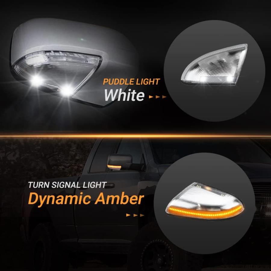 【並行輸入品】D-Lumina シーケンシャル スイッチバック LED サイドミラー ウィンカー 水たまりライト Dodge Ram 1500 250の画像