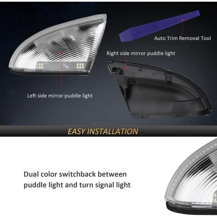 【並行輸入品】D-Lumina シーケンシャル スイッチバック LED サイドミラー ウィンカー 水たまりライト Dodge Ram 1500 250の画像