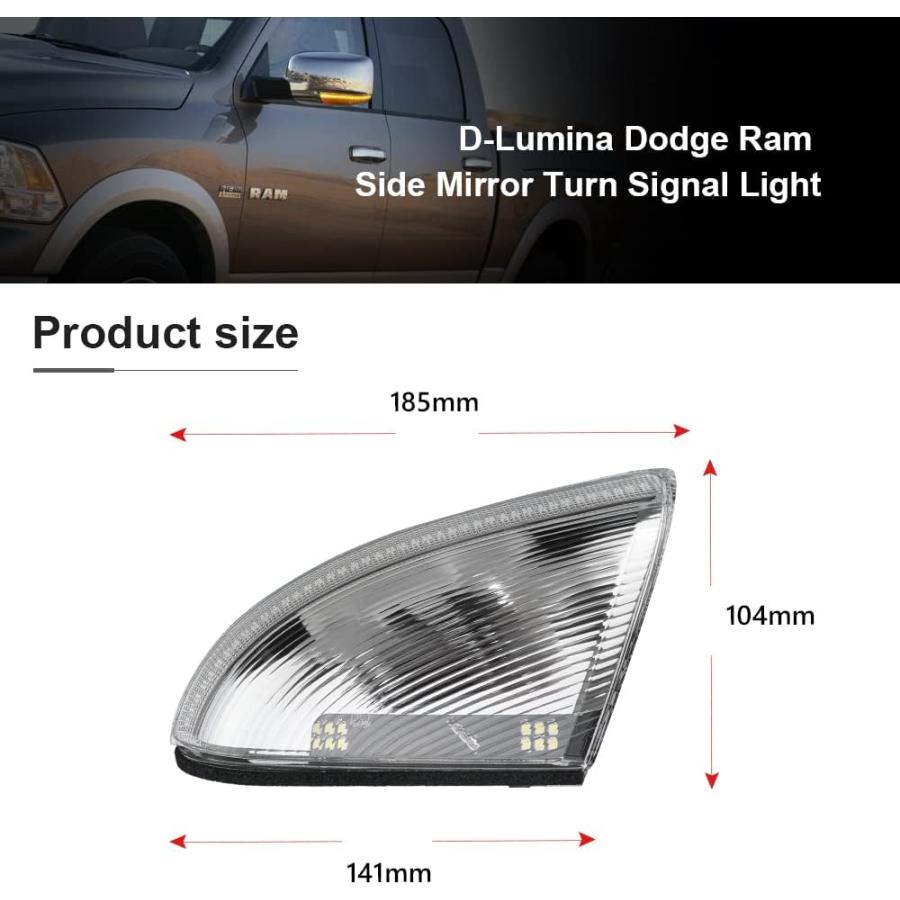 【並行輸入品】D-Lumina シーケンシャル スイッチバック LED サイドミラー ウィンカー 水たまりライト Dodge Ram 1500 250の画像